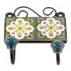 Forest Green White Floral Ceramic Tiles Hooks Online